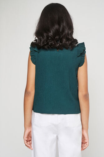 Green Solid Keyhole Neck Top, Green, image 5